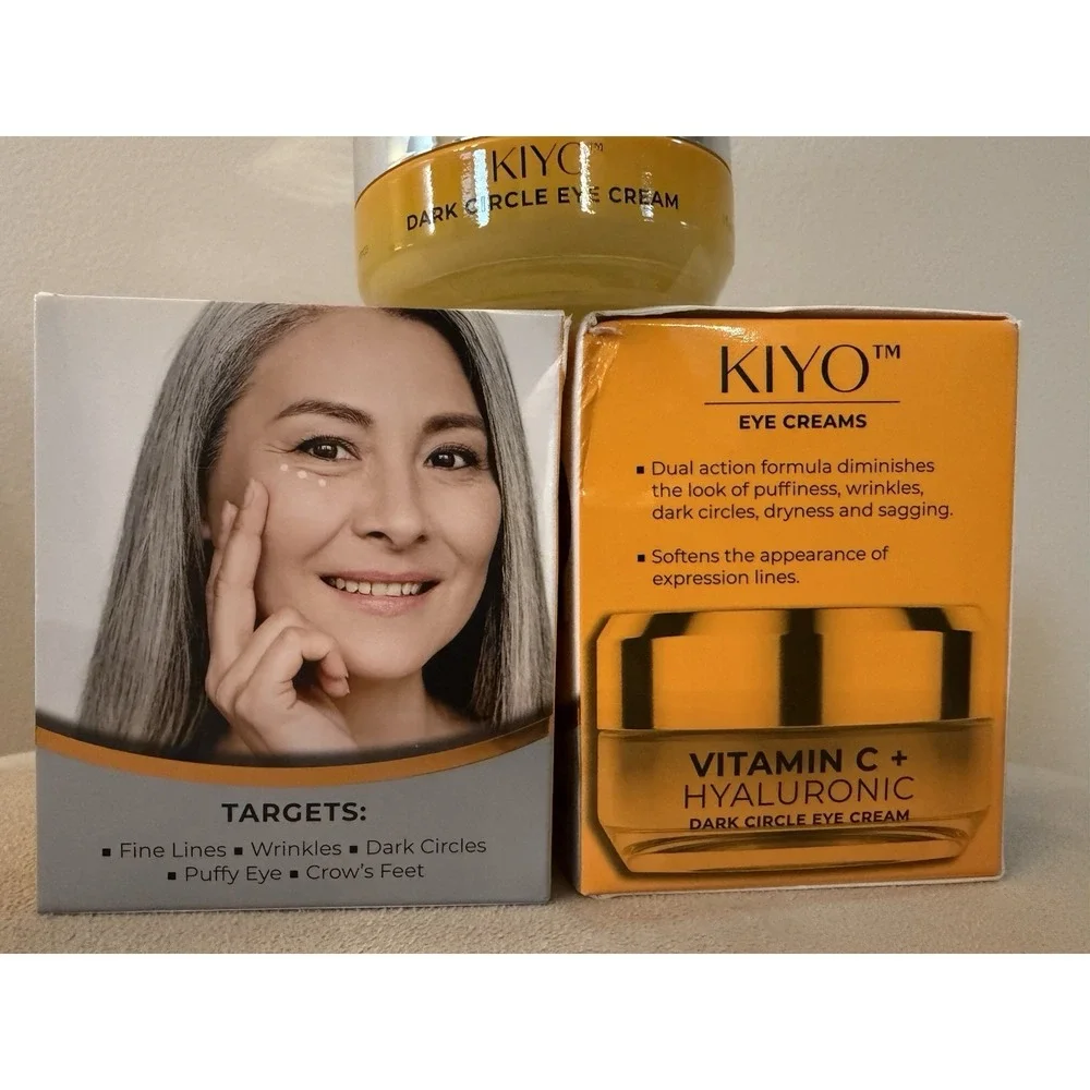 2 KIYO Eye Creams Vitamin C & Hyaluronic Dark Circle Eye Cream‎ 1oz  NIB